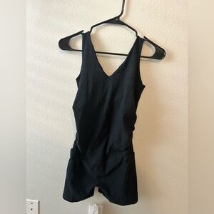 Beyond Yoga Spacedye Movin Mama Black Maternity Jumpsuit